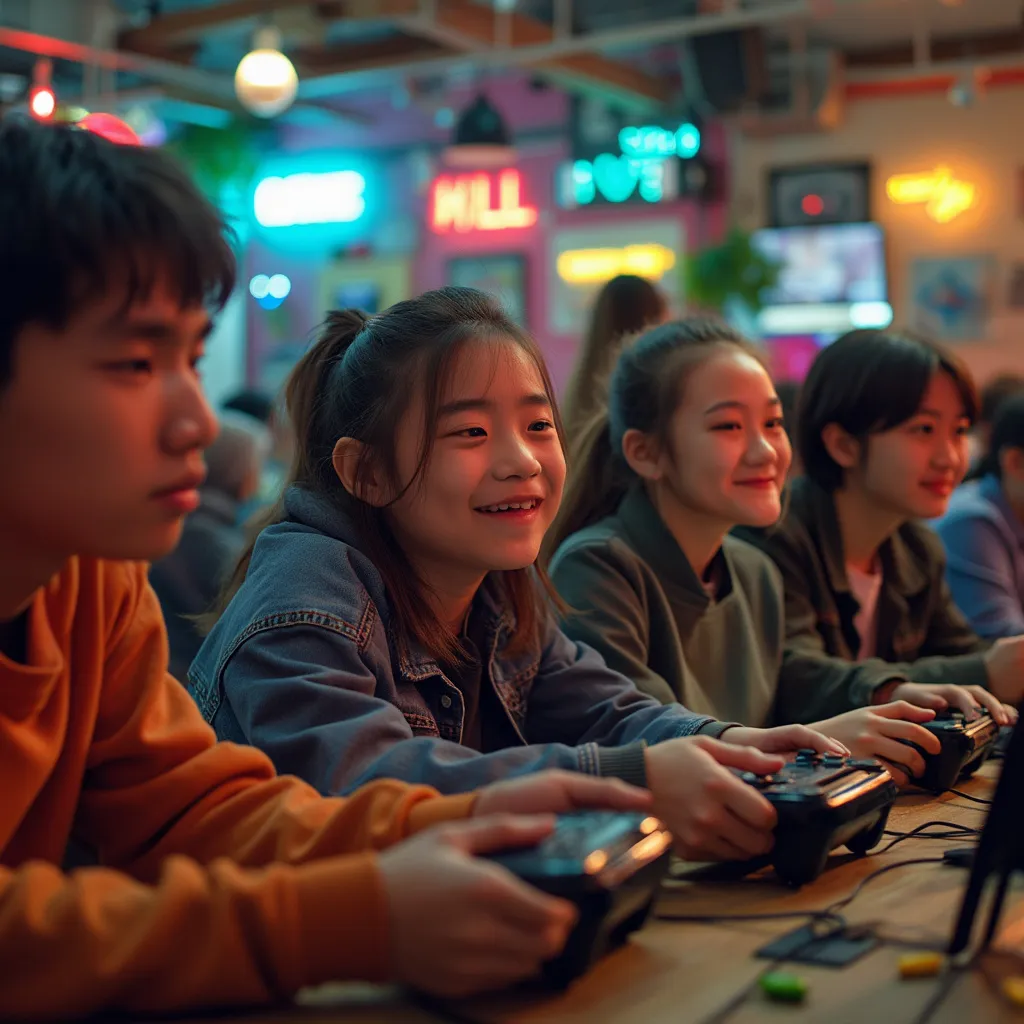 Students gaming together